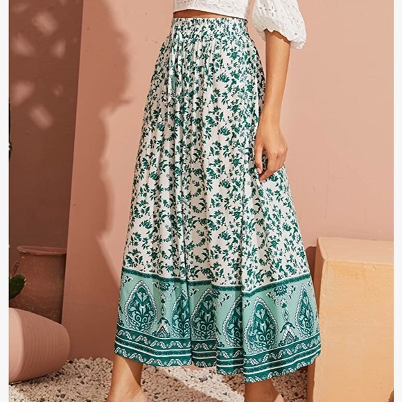 FLORAL print Maxi skirt - Picture 3 of 4